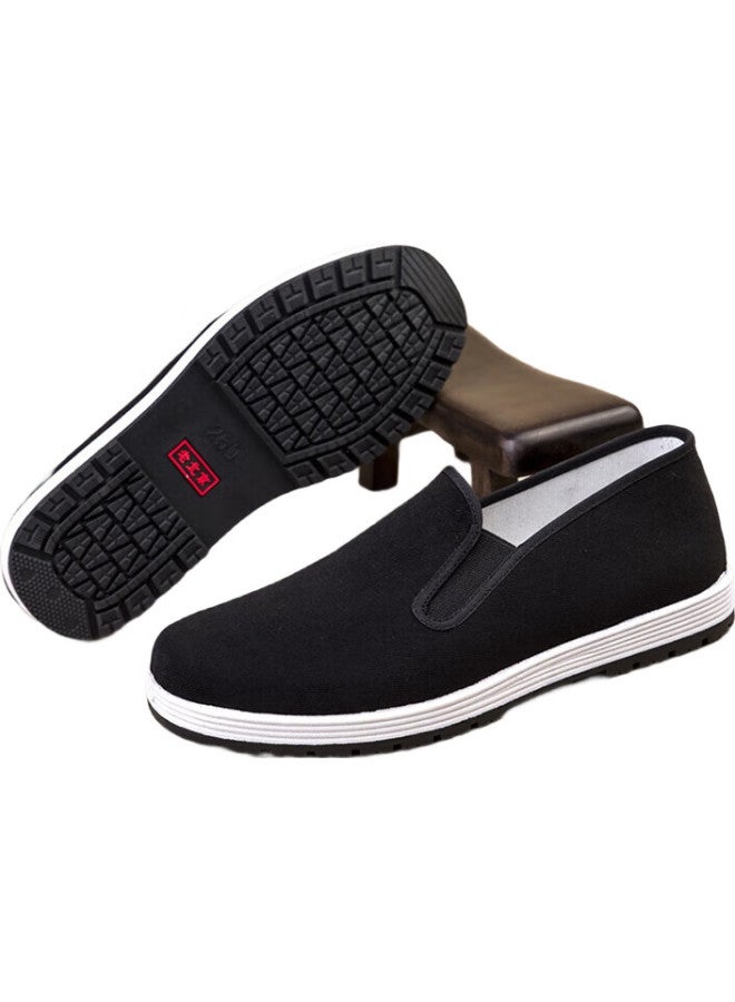 Iqgd Traditional Cloth Shoes For Men, Old Beijing Style, Casual Low-top, Thousand-layer Sole, Slip-on Elderly Shoes 052, Black, Size 43 - Image 3