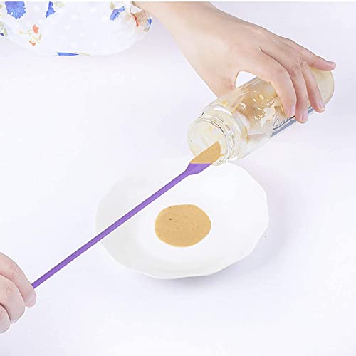 PCEEL Mini Spatula Silicone Spatula Set - 4pcs Small Makeup Scrapers for Cosmetics, Reusable Beauty Tiny Tools, Thin Jar Scraper, Get the Last of the Makeup Out of the Bottle(Candy Colors) - Image 5