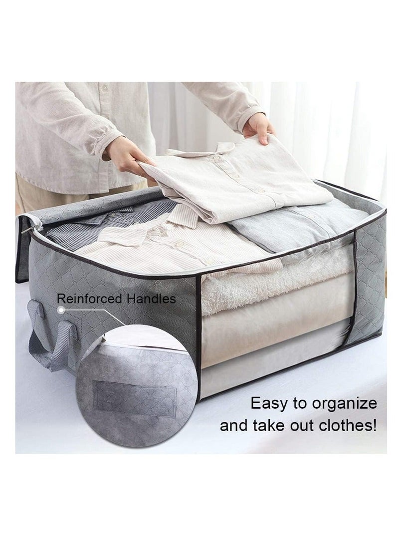 Dubkart 5 Pack 60X40cm Large Storage Bags, 90L Clothes Storage Bins Foldable Closet Organizers Storage Containers with Durable Handles Thick Fabric for Blanket Comforter Clothing Bedding  - Image 3