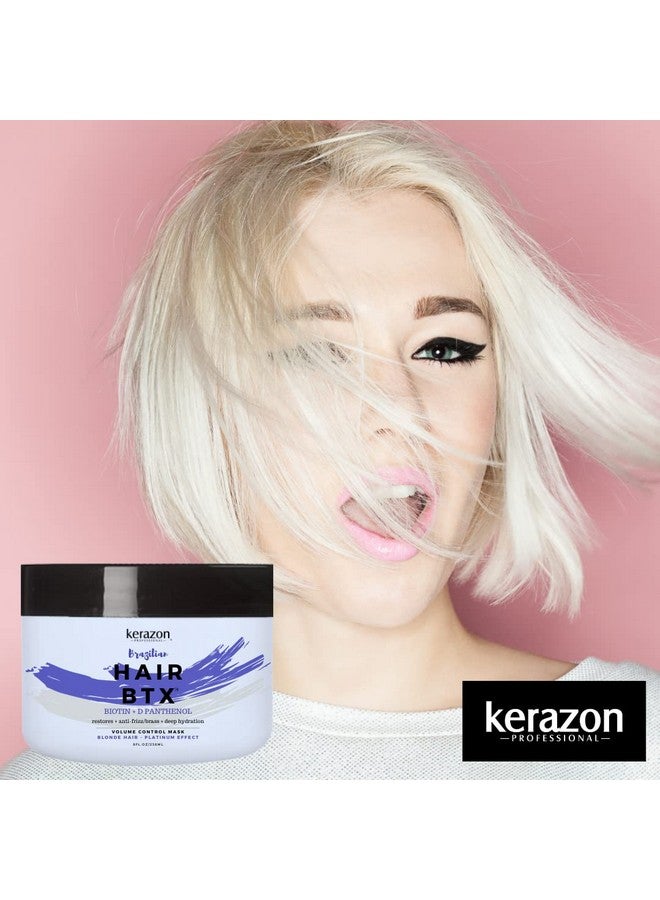 KERAZON KERAZON Blonde Brazilian Hair BTX Treatment Purple Mask Platinum Effect & Silver Hair Providing Smoothing, Deep Hydration, Anti-Brass, Shine, Softness, Volume & Frizz Control. Packaging may vary.  - Image 5