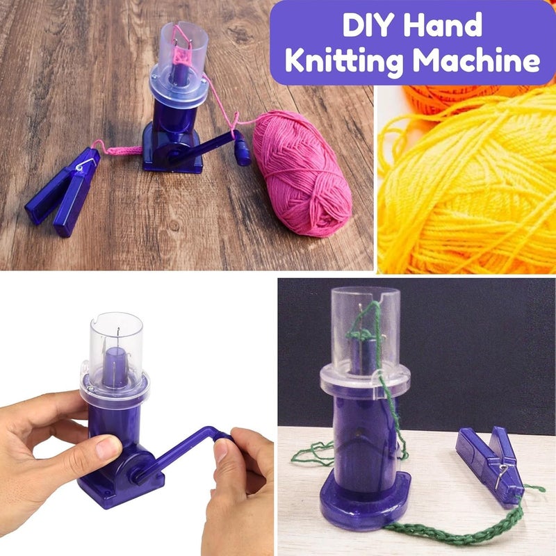 Snivy Snivy Knitting Machine for Adults DIY Hand Manual Knitting Tool Mini Spool Knitter Home Craft Kit for Spiral Loop Knot Fishtail Button Stonework  - Image 4