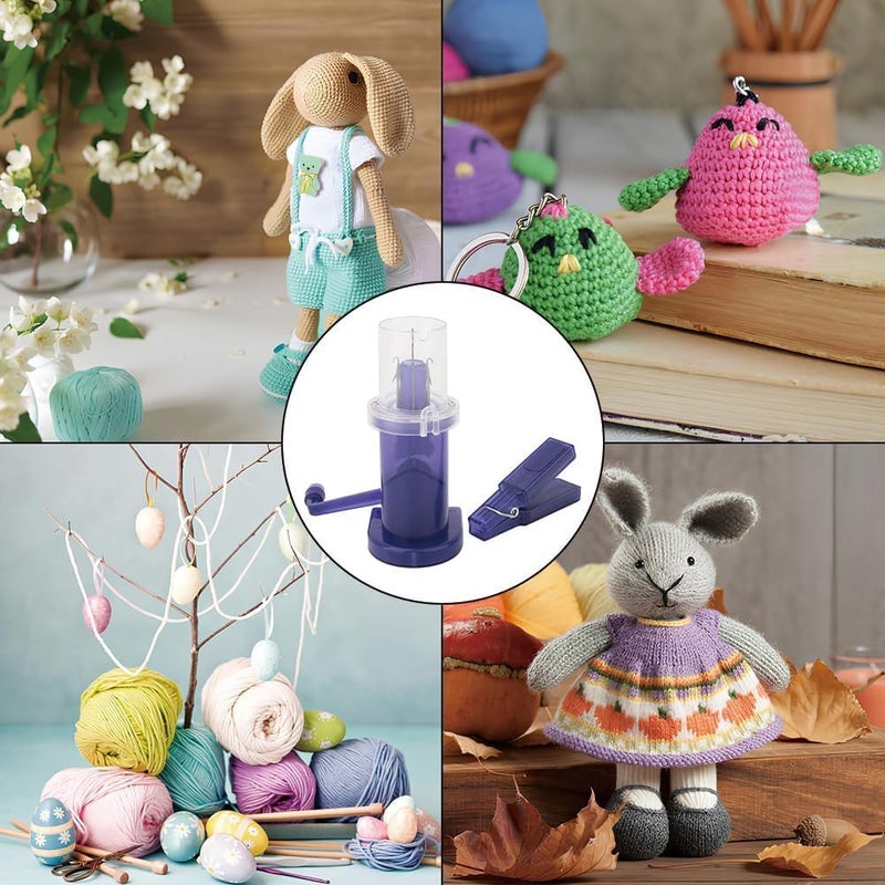 Snivy Snivy Knitting Machine for Adults DIY Hand Manual Knitting Tool Mini Spool Knitter Home Craft Kit for Spiral Loop Knot Fishtail Button Stonework  - Image 5