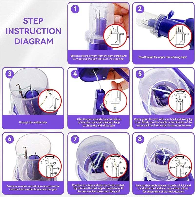 Snivy Snivy Knitting Machine for Adults DIY Hand Manual Knitting Tool Mini Spool Knitter Home Craft Kit for Spiral Loop Knot Fishtail Button Stonework  - Image 3