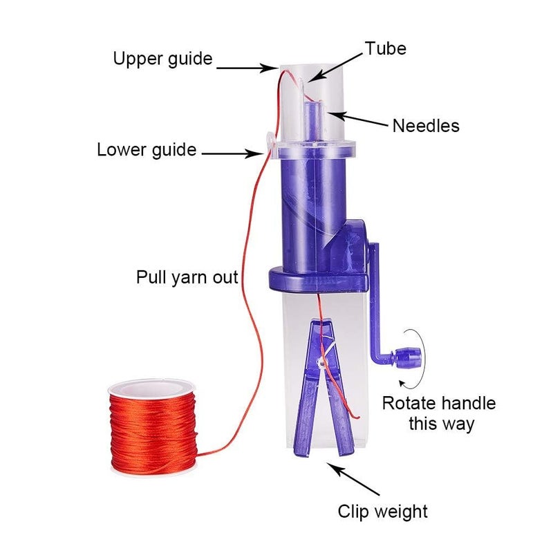 Snivy Snivy Knitting Machine for Adults DIY Hand Manual Knitting Tool Mini Spool Knitter Home Craft Kit for Spiral Loop Knot Fishtail Button Stonework  - Image 2