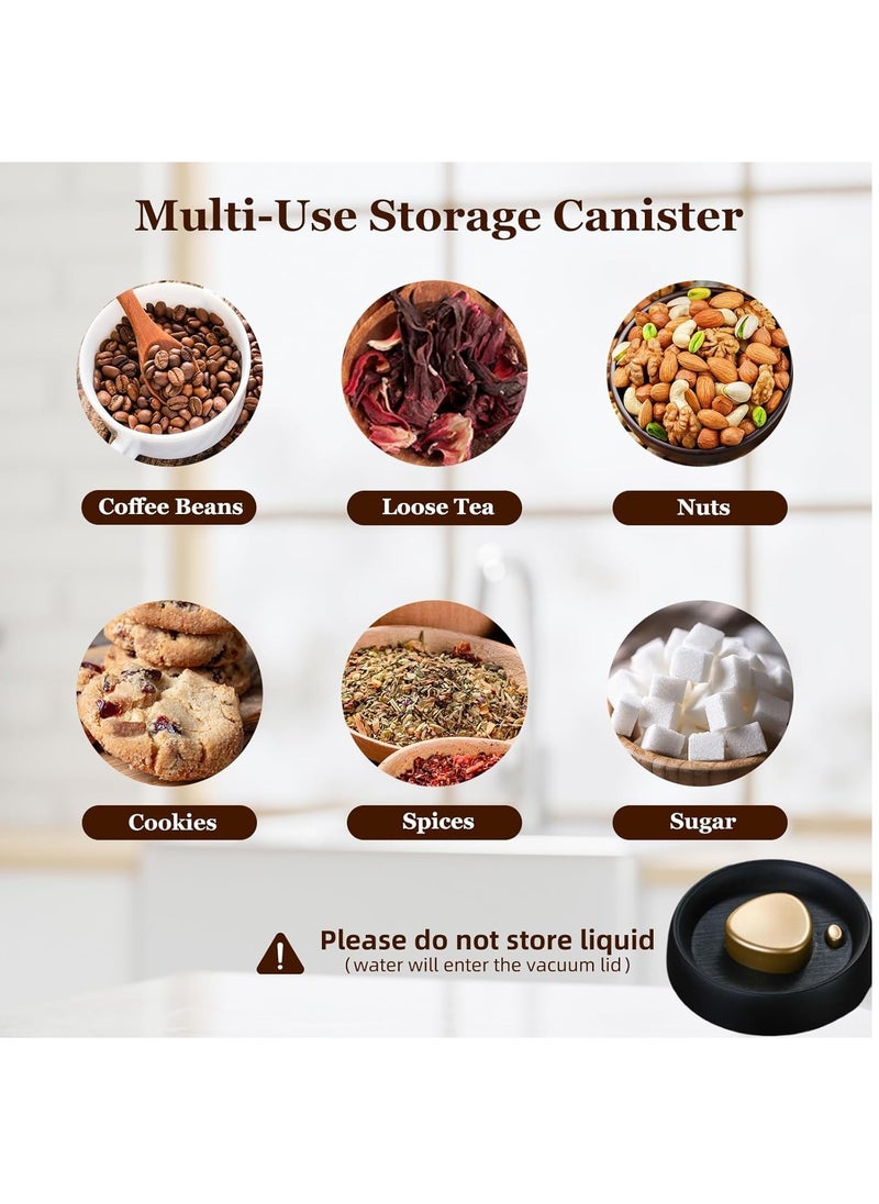 Generic Glass Canister with Vacuum Lids,900 ML  Borosilicate Glass Coffee Canister Container,Perfect for Coffee,Beans,Loose Tea,Candy,Nuts,Spices,Snacks for Fresh Keeping (900ML)  - Image 5