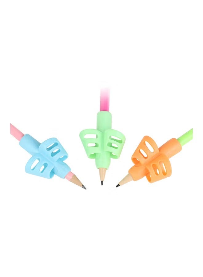 3-Piece Two-Finger Silicone Pencil Grips Multicolour - Image 1