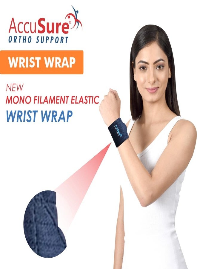 AccuSure Wrist Supporter for Gym Wrist Band for Men Gym & Women with Thumb Loop Straps - Wrist Wrap Gym Accessories for Men Hand Grip & Wrist Support Sports Straps for Gym, Running, Sports - Image 3