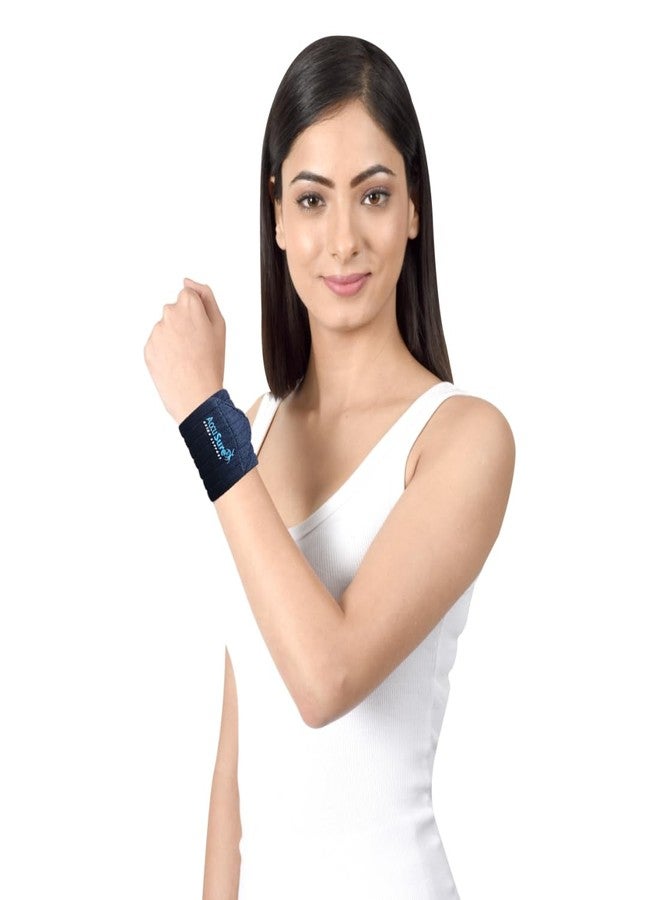 AccuSure Wrist Supporter for Gym Wrist Band for Men Gym & Women with Thumb Loop Straps - Wrist Wrap Gym Accessories for Men Hand Grip & Wrist Support Sports Straps for Gym, Running, Sports - Image 1