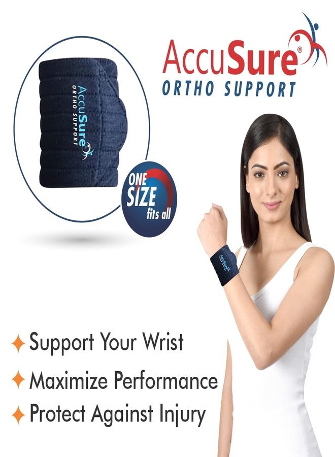 AccuSure Wrist Supporter for Gym Wrist Band for Men Gym & Women with Thumb Loop Straps - Wrist Wrap Gym Accessories for Men Hand Grip & Wrist Support Sports Straps for Gym, Running, Sports - Image 5