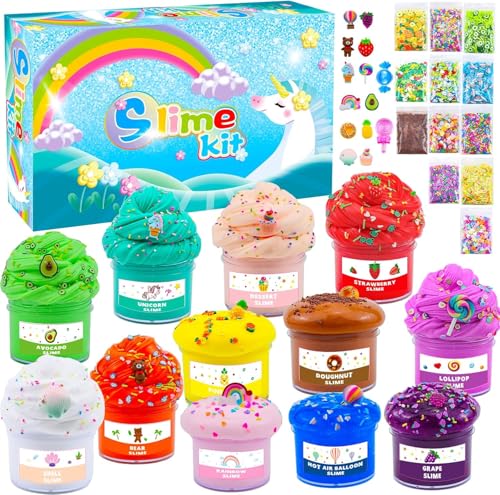 Elover ICE Cream Slime Kit for Girls and Boys Fluffy DIY Slime Toys Gifts Ages 610 to Make Ice Cream Slimes Kids Girl Toys 810 Years Old - Image 1