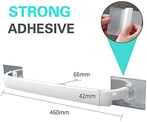 BeFunky 2 Pack Drill Free Wall Mount Towel Holder, Hand Towel Bar for Kitchen Bathroom, Slippers Washcloth Rack for Shower (White) - Image 3