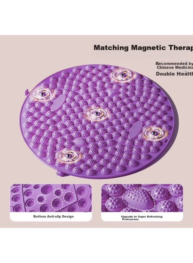 Calliven Acupressure Foot Massage Running Mat With Meridian Clearing Purple 55cm + Resistance Band  - Image 3