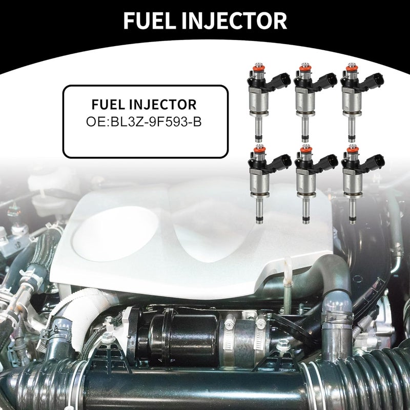 Partuto Fuel Injector No.BL3Z-9F593-B - Car Engine Fuel Injection Nozzle - for Ford F-150 3.5T 2011-2016 - 6 Pcs - Image 2
