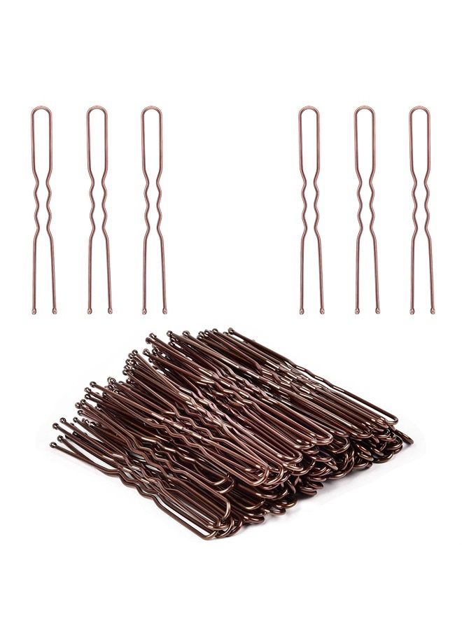 IKOCO Hair Pins for Buns, IKOCO 2.4 inch U Shaped Hair Pins Brown Hair Bun Pins for Women Girls with Storage Box - Image 1
