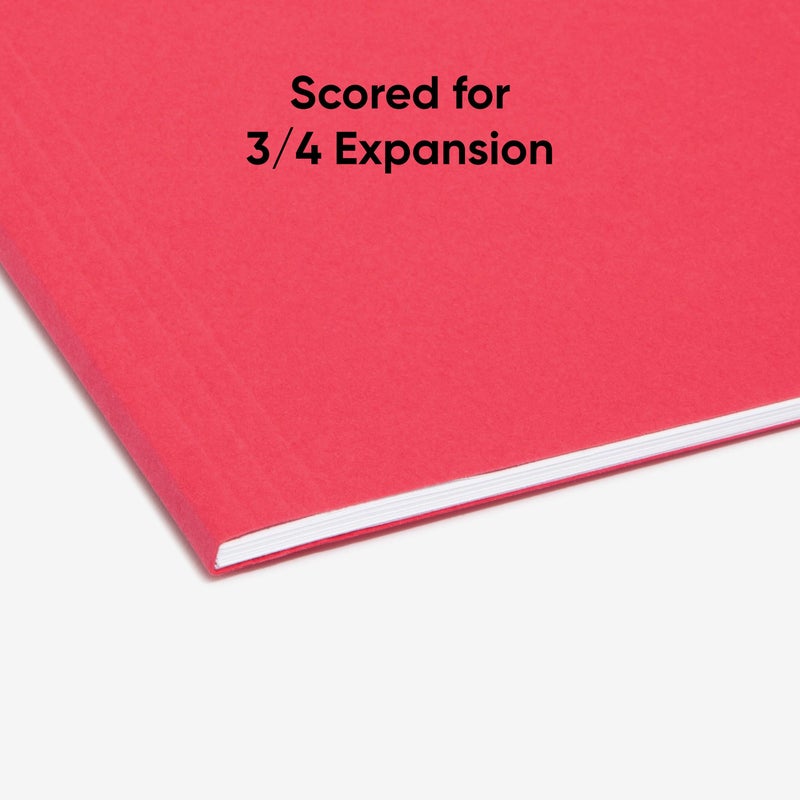 Smead Standard Hanging File Folders, 25 Count, Red, 1/5-Cut Adjustable Tabs, Letter Size (64067) - Image 5