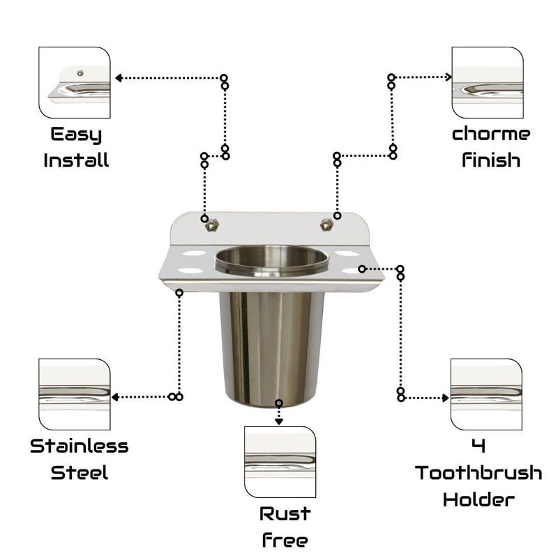 Raxon Innovation Toothbrush Holder Bathroom Accessories for Stainless Steel ToothBrush HolderTumbler Holder Stainless Steel Stainless Steel Bathroom acessories PS1 Tumbler Holder - Image 3