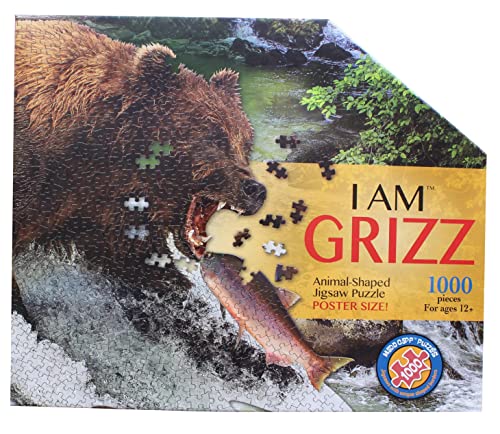 Madd Capp Puzzles I AM Grizz 1000 Pieces Animal Shaped Jigsaw Puzzle Multi - Image 1