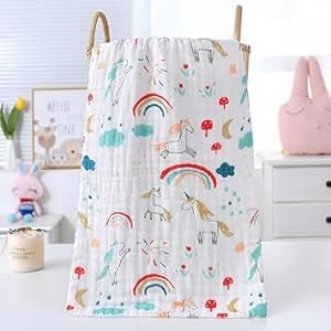 TERI BERI Muslin Baby Bath Towel Cotton Super Soft Bathing Towels for Newborn Highly Absorbent, Kids Boys and Girls - White Size 50 X 100 Cm (1), 250 TC - Image 3