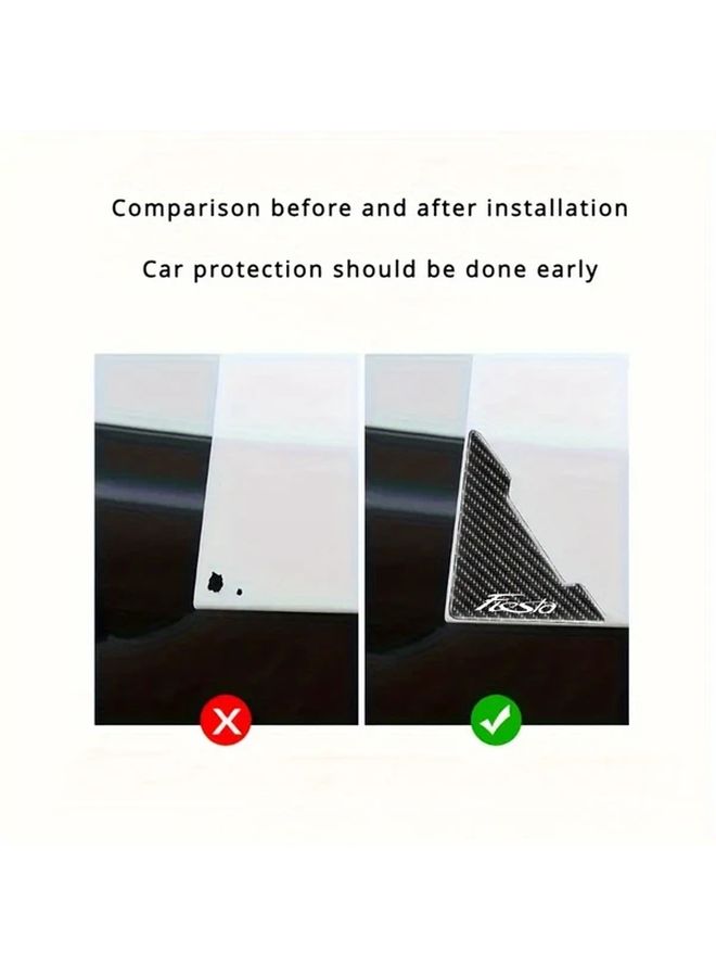 2pcs Car Door Corner Protectors Carbon Fiber Pattern Durable Rubber Easy Install - Image 5