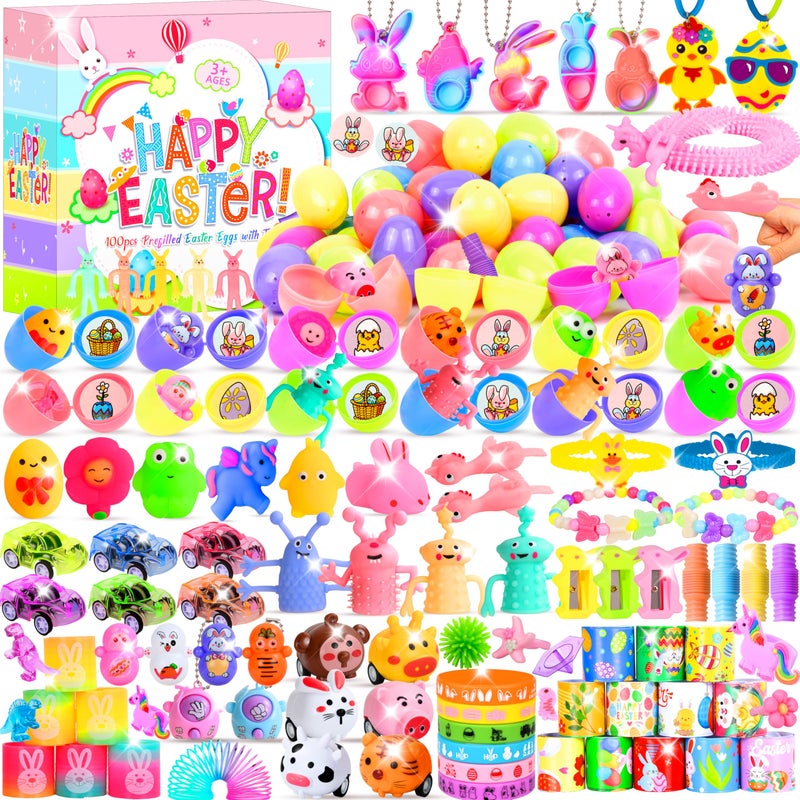OCTERIC 360 Pcs Prefilled Easter Egg Toys Set Include 120 Pastel Color Plastic Eggs Filled with 240 Assorted Mini Novelty Toys and Stickers for Easter Hunt Basket Stuffers Party Favors for Kids Boys Girls - Image 3
