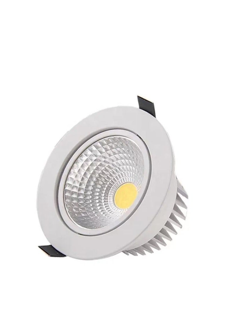 Spotlight 8cm 5W LED yellow with white frame COB
