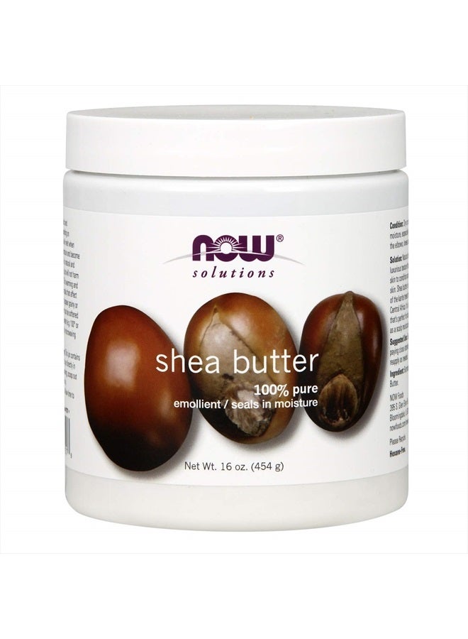 now Solutions, Shea Butter, Skin Emollient, Seals in Moisture for Dry Rough Skin, 16-Ounce  - Image 1
