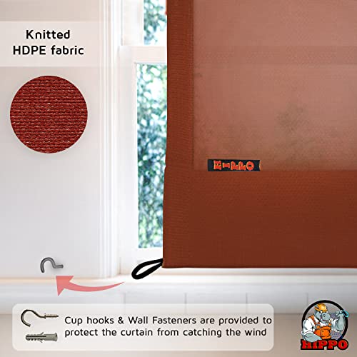 HIPPO 150 GSM Outdoor Sun Blocking Balcony Eyelet/Grommet Curtains Sun & UV Protection, Light Filtering 3FTX4.5FT Window Curtain (Brown) - Image 5