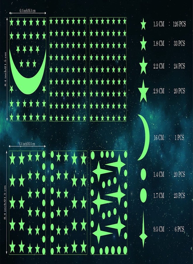 DreamKraft Glow in The Dark Galaxy of Stars and Moon Radium Night Glow Sticker (254 PC) Self-Adhesive - Image 5