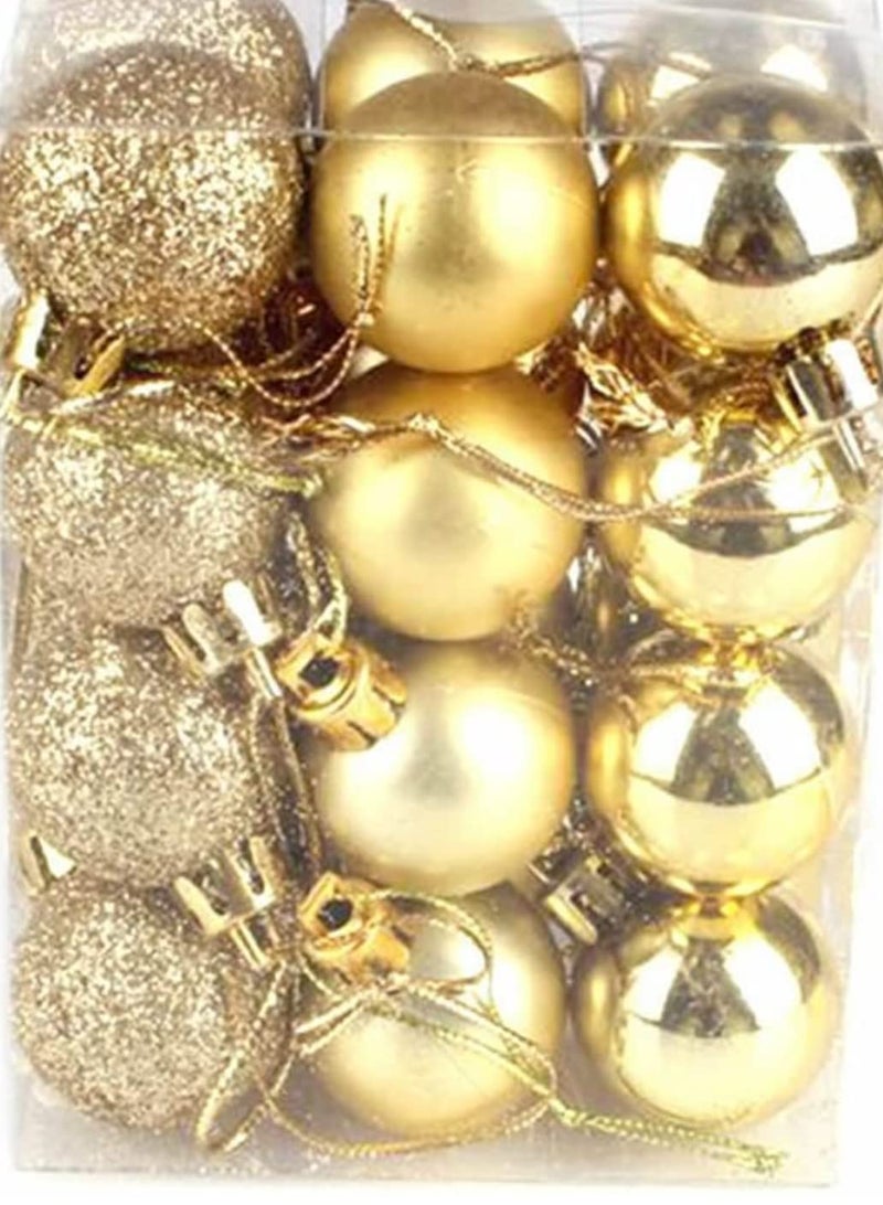 VRB Dec™ 24 Pcs Christmas Balls Ornaments Shatterproof Gold Xmas Trees Parties Decorations Balls for Holiday Wedding Party Decoration,with Hanging Hole (Golden & Red Mix 4 Cm) - Image 2