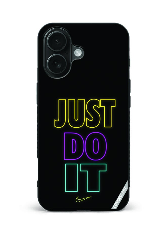 COVERSCART Protective Case Cover For Apple iPhone 16 Plus Just Do It Design Black