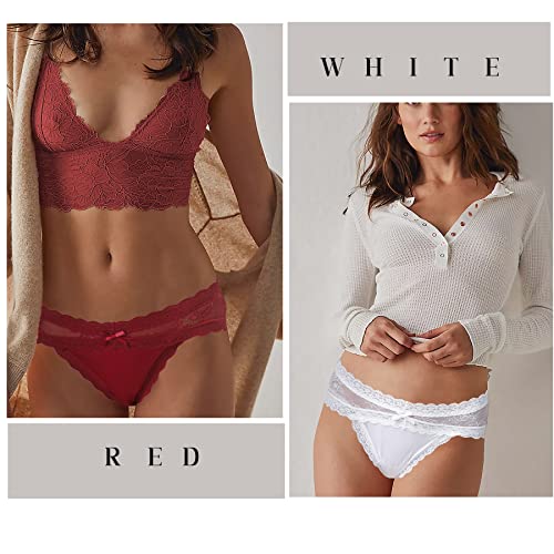 LEVAO Women Lace Underwear Sexy Breathable Hipster Panties Stretch Seamless Bikini Briefs Multipack - Image 2