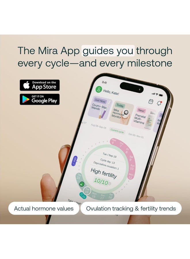 Mira Max Fertility Monitor & Ovulation Test Kit For Women, Track Lh, Pdg, E3G Hormone Levels, Digital Fertility Tracker + 20 Ovulation Test Strips, Monitor And Detect Ovulation At-Home With Mira App - Image 3