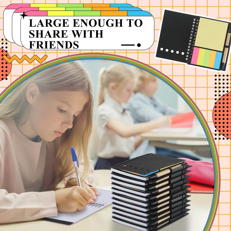 Qilery 100 Pack Lined Spiral Notebook Small Notepad and Pen Set Steno Pads Lined Notepad Black Pocket Notebook for Business Office School Supplies - Image 4