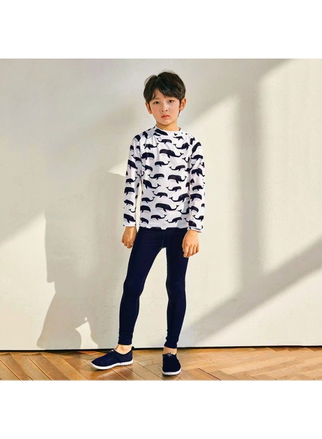 Children's Swimsuit Split Baby's Long-sleeved Sunscreen Diving Suit Quick-dry Warm Hot Spring Swimsuit For Boys