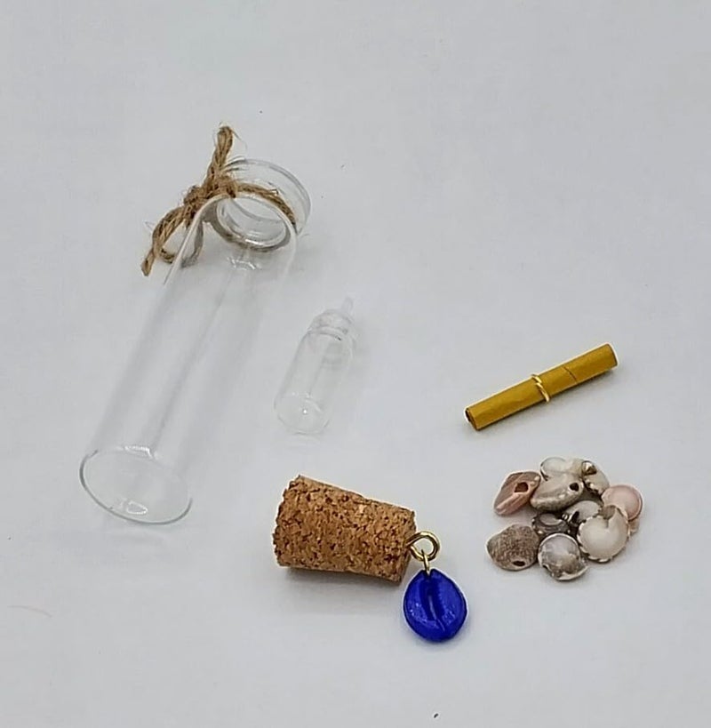 TEJ GIFTS Message Bottles for Your Loved One Sea Themed Token of Love Valentines Anniversary Birthday Gift Capsule Message Bottle Wooden Tissue Cork Closure Message Multicolor Pack Of 5 - Image 3