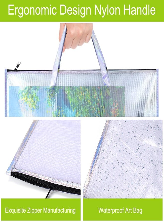 BUSOHA Large Clear Mesh Vinyl Bag with Handle and Zipper/Waterproof Art Storage Bag for Artworks, Charts and Teaching Material Multipurpose -19 x 25 Inch - Image 5