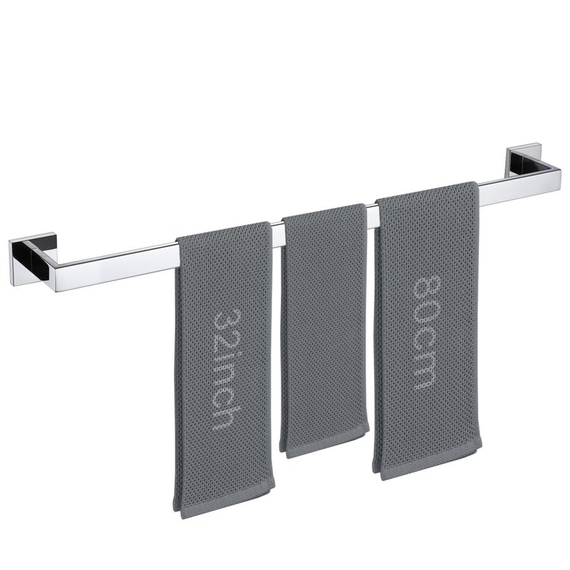 LANC 32-Inche Long Towel Bars for Bathroom Wall Mounted Polished Chrome Bath Towel Racks Stainless Steel Silver Towel Rails for Kitchen Square Towel Holder Total-33.5” Towel Hanger, A8804CP-8P1 - Image 1