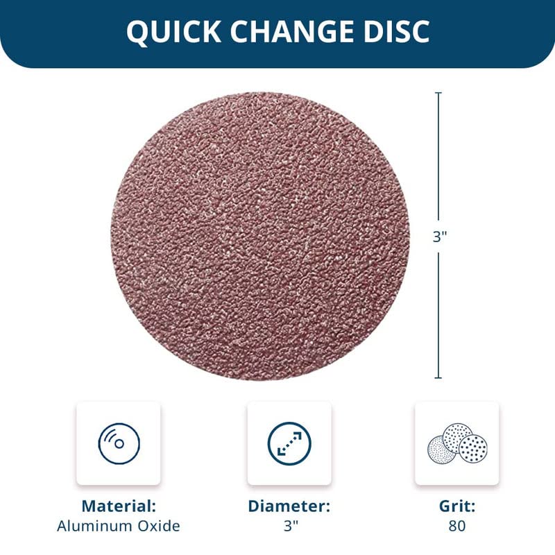 Benchmark Abrasives 3 Inch Sanding Discs Quick Change Aluminum Oxide - Sanding Discs, Drill & Die Grinder Sanding Disc - Deburring Polishing Rust Remover for Metal Paint Stripper (25 Pack), 80 Grit - Image 5