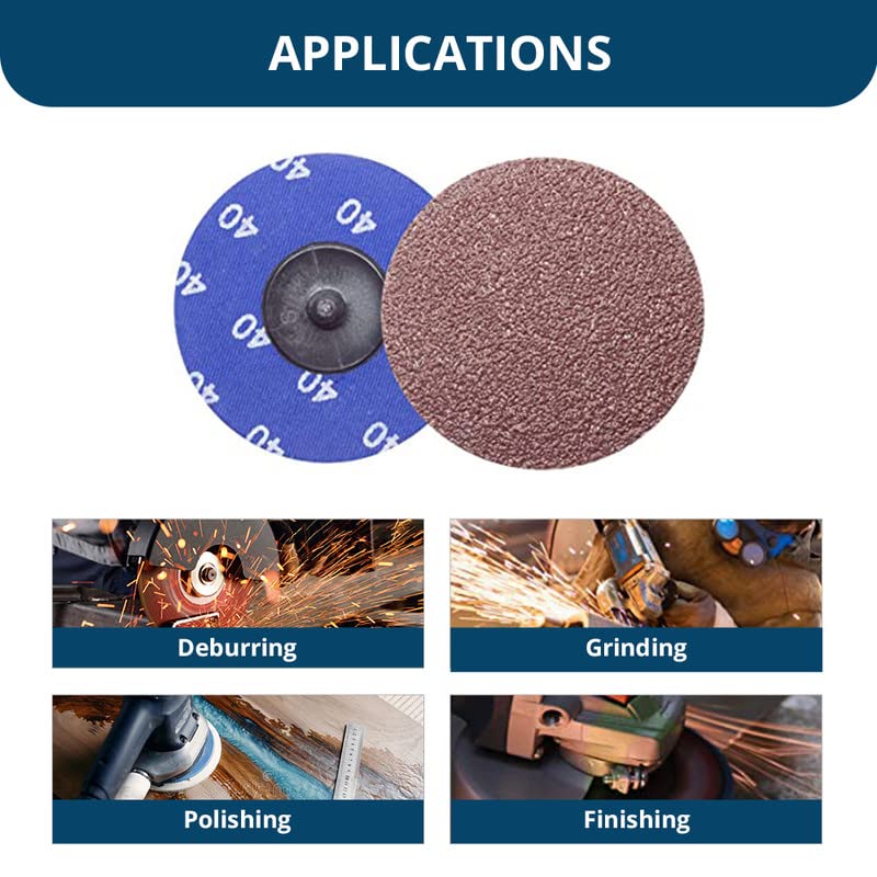 Benchmark Abrasives 3 Inch Sanding Discs Quick Change Aluminum Oxide - Sanding Discs, Drill & Die Grinder Sanding Disc - Deburring Polishing Rust Remover for Metal Paint Stripper (25 Pack), 80 Grit - Image 4