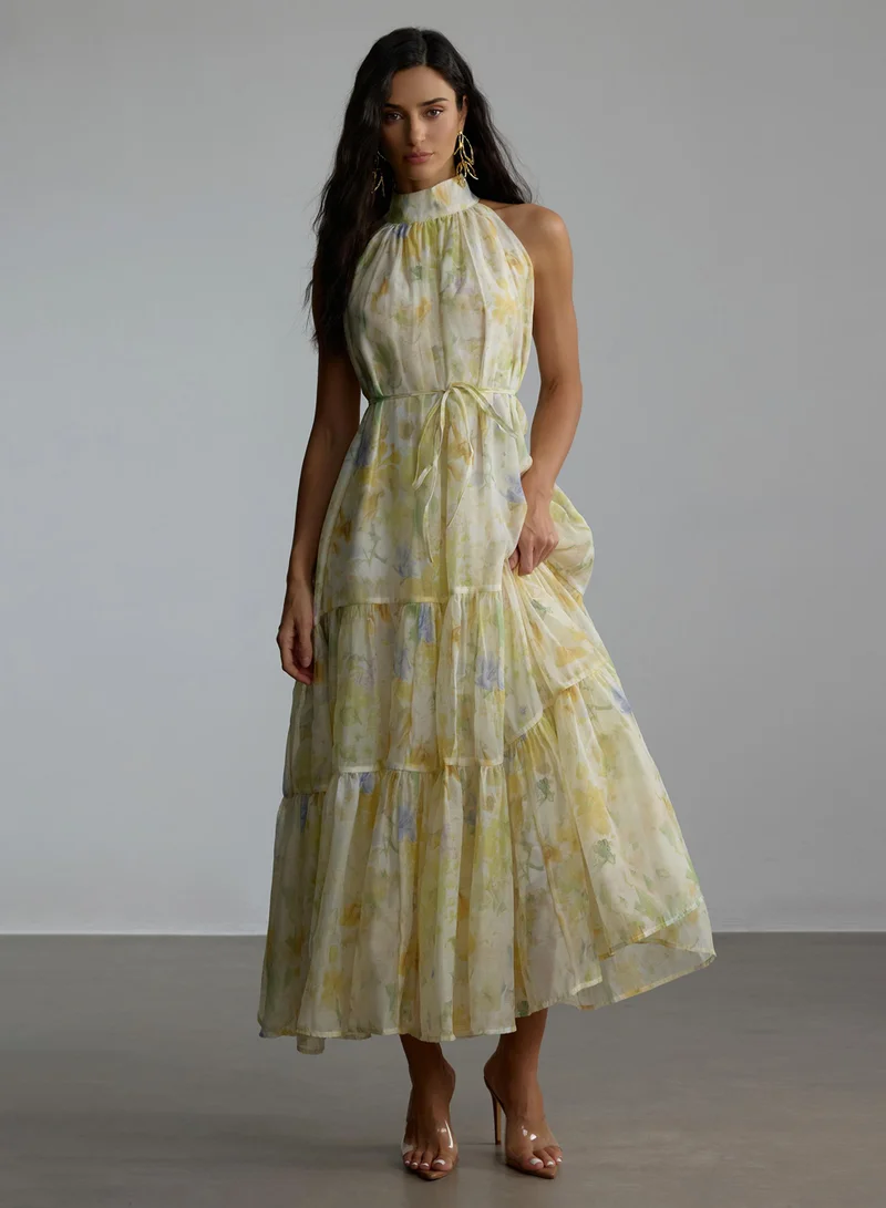 سنفير Fiona Floral Print Sleeveless Maxi Dress