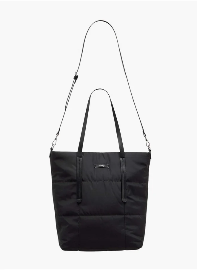 ميسي Women's Solid Tote Bag with Detachable Strap and Laptop Sleeve