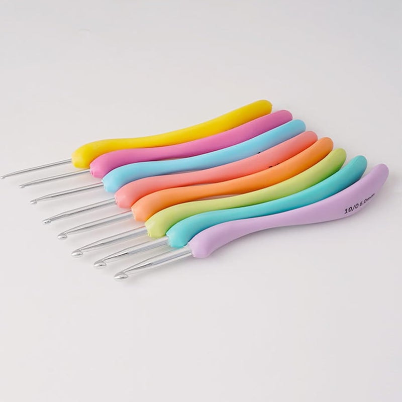 YWLUUOO 8Pcs Ergonomic Crochet Hooks for Beginner Experienced Hobbyist, 2.5mm-6mm Ergonomic Crochet Needle for Sweater Scarf Hat Crafting Needle - Image 4