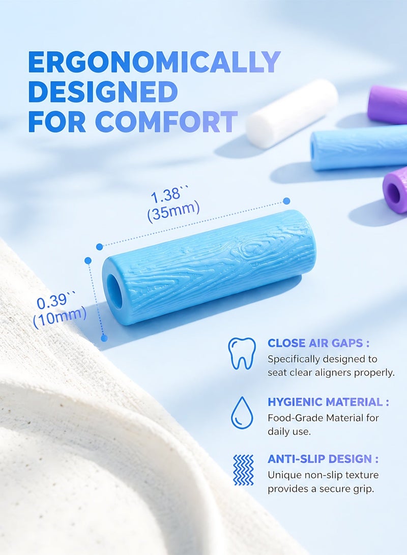Yigate 6 Pieces Aligner Chewies, Medical Grade Silicone Orthodontic Chompers Aligner Trays Seaters Chewies for Invisalign Aligners, Mint, Strawberry, Original, Free Carry Case for Travel and Storage - Image 3