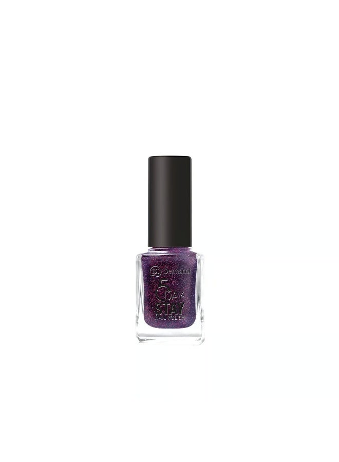 Dermacol 5 Day Stay Nail Polish 24 Royal Plum 11ml - Image 1