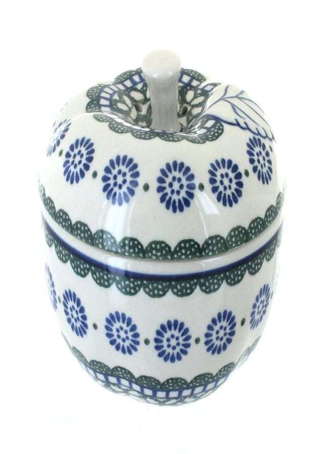 Blue Rose Pottery Blue Rose Polish Pottery - Green Maia Apple Baker - 5" Diameter - Unique Baker for Apples, Durable Bakeware, Dishwasher Safe Bakeware - Image 1