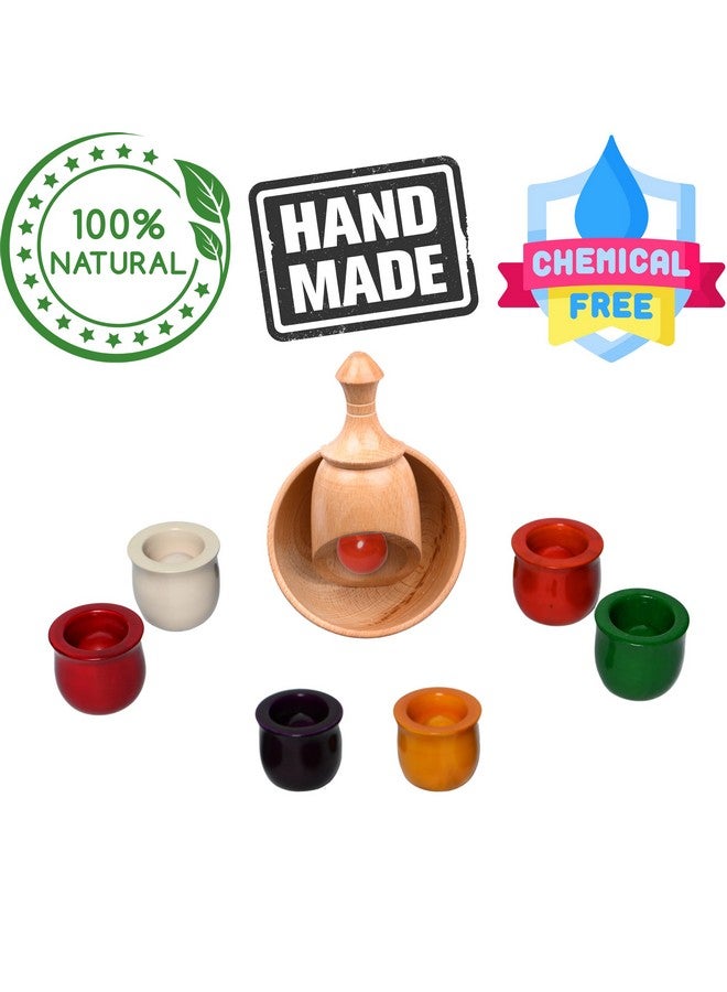 Gift Equals Love Wooden Color Sorting Toy Set of Balls Bowls Waldorf Inspired Montessori Toy for Early Learning & Child Educational Toy Set of 6 Colors for Kids Preschoolers Age 3+ - Image 3