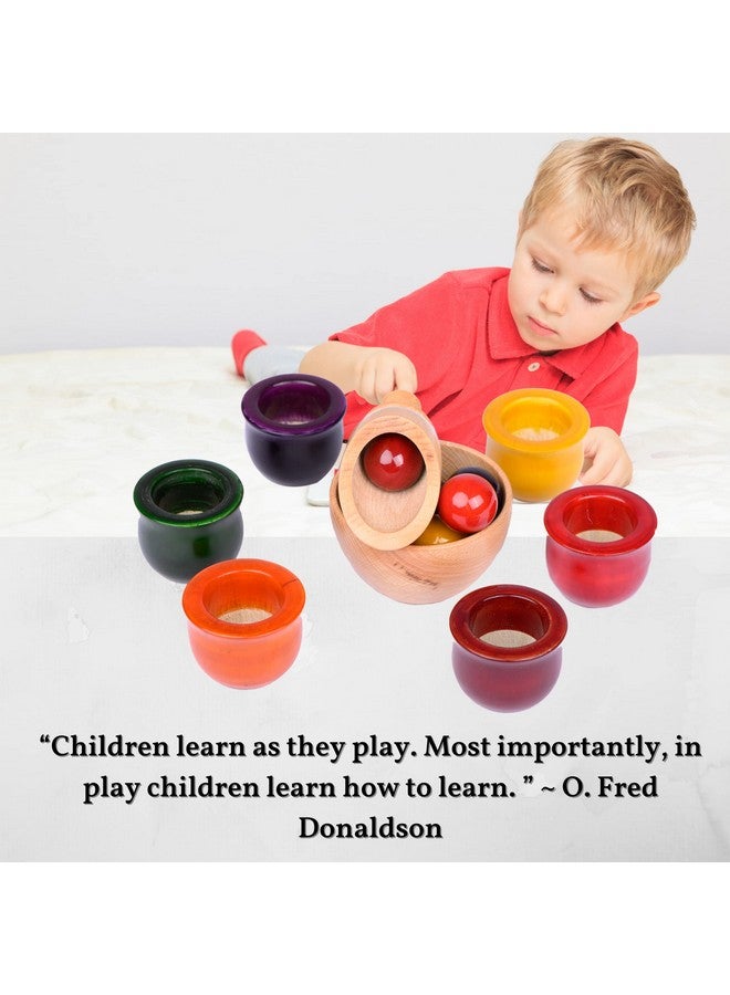 Gift Equals Love Wooden Color Sorting Toy Set of Balls Bowls Waldorf Inspired Montessori Toy for Early Learning & Child Educational Toy Set of 6 Colors for Kids Preschoolers Age 3+ - Image 5