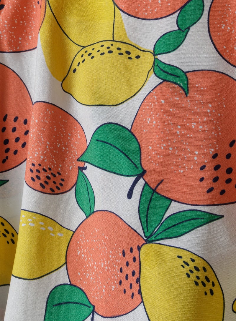 مينوتي توب بناتي صيفي بحمالات متقاطعة وطبعة فواكه مرحة - Image 3