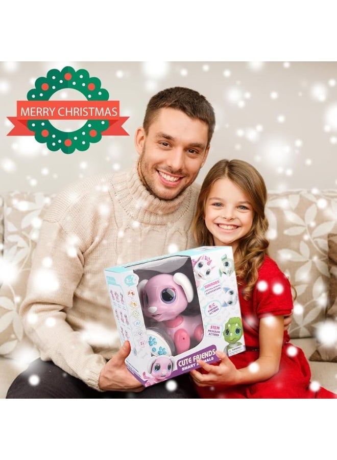 BIRANCO. BIRANCO. Remote Control Dog Gesture Sensing - Smart Puppy Pink Toy Robot Pet Walks Barks Interactive with Toddler, STEM Play, Best Christmas Holiday Birthday Gifts for 3 4 5 6 7 8 Years Old Girl  - Image 1
