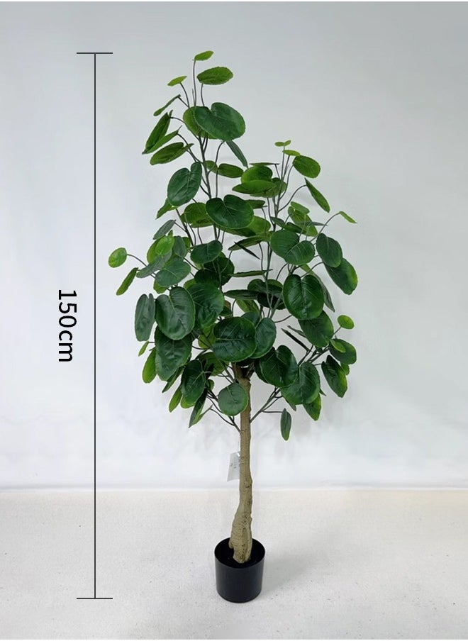 Generic 150cm Artificial Foliage Plants in Pot Pachira Aquatica Fake Plants Artificial Money Tree Fortune Plant Decorative Artificial Plants for Home Office Decor  - Image 1